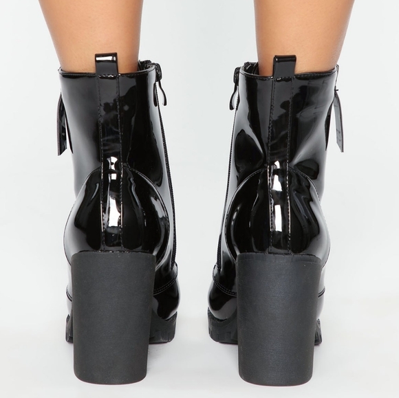 New Black Patent Leather Ankle Booties - Picture 9 of 9